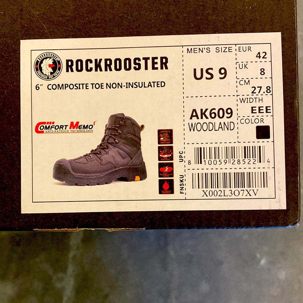 NEW Rock rooster woodland leather 6” composite toe work boot